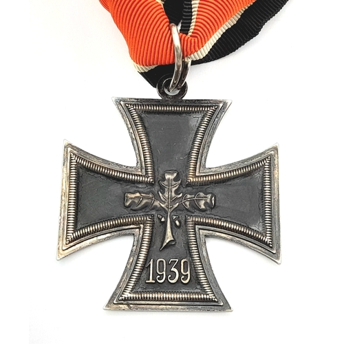 854 - A 1957 Pattern Knights Cross - Of the Iron Cross. Markings of 800 silver. With ribbon. Non magnetic ... 