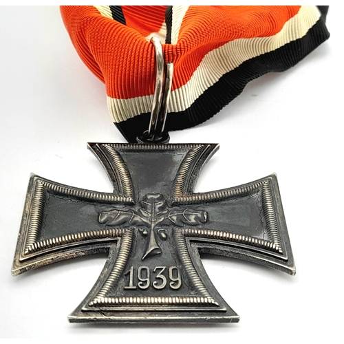 854 - A 1957 Pattern Knights Cross - Of the Iron Cross. Markings of 800 silver. With ribbon. Non magnetic ... 