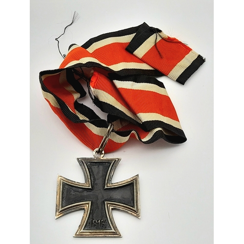 854 - A 1957 Pattern Knights Cross - Of the Iron Cross. Markings of 800 silver. With ribbon. Non magnetic ... 