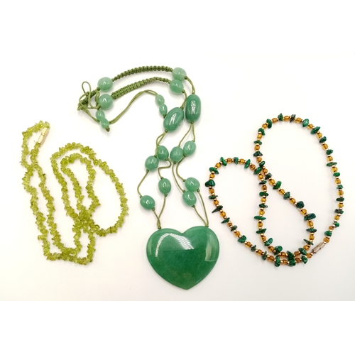 884 - Six Different Style Semi-Precious Gemstone Necklaces. Includes turquoise and aventurine.