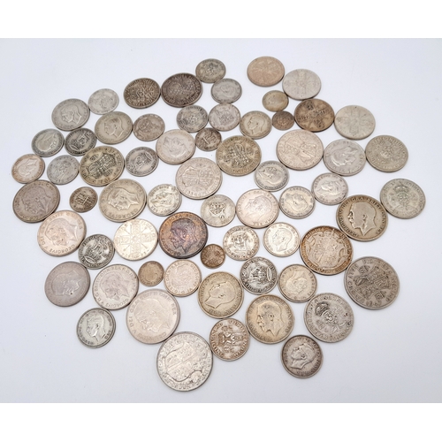 197 - A Selection of Pre 1947 Silver (.500) UK Coins. Different denominations and grades - please see phot... 