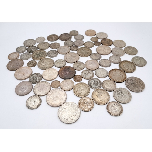 197 - A Selection of Pre 1947 Silver (.500) UK Coins. Different denominations and grades - please see phot... 