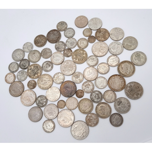 197 - A Selection of Pre 1947 Silver (.500) UK Coins. Different denominations and grades - please see phot... 