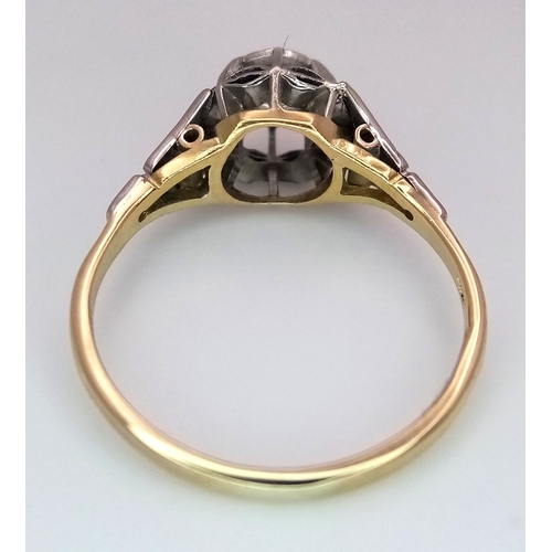 209 - A VINTAGE 18K GOLD AND PLATINUM DIAMOND RING. 0.25CT, 2.2G TOTAL WEIGHT, SIZE N. Ref: SP 7001