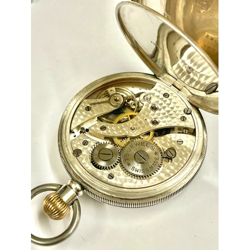 234 - A SILVER MASONIC DIAL POCKET WATCH. IN WORKING ORDER  . REF: LU39.