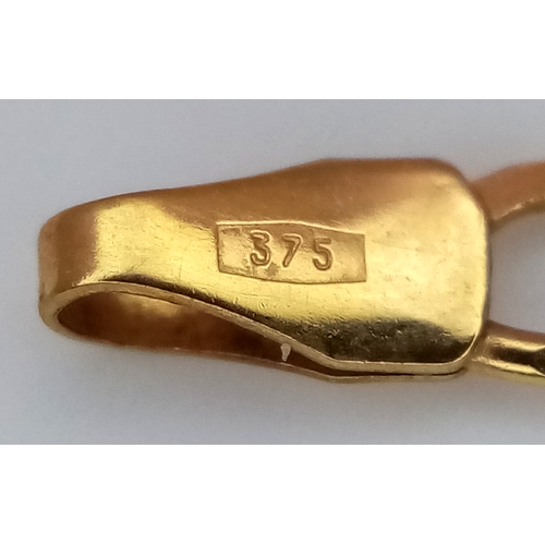 189 - Slim and Elegant 9 CARAT GOLD CURB CHAIN BRACELET. Full UK hallmark. 2.4 grams. 19 cm. Please see pi... 