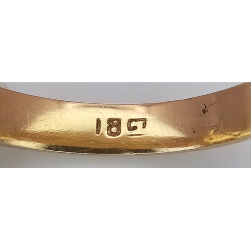 207 - Antique 18 CARAT GOLD and DIAMOND, GYPSY RING. A high quality GOLD BAND  with a beautifully cut DIAM... 