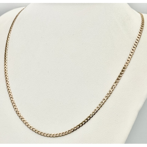 210 - Fabulous Slim 9 CARAT GOLD CURB CHAIN NECKLACE. 6.8 grams. Longer length at 58 cm. Please see pictur... 