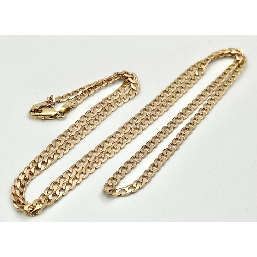 210 - Fabulous Slim 9 CARAT GOLD CURB CHAIN NECKLACE. 6.8 grams. Longer length at 58 cm. Please see pictur... 