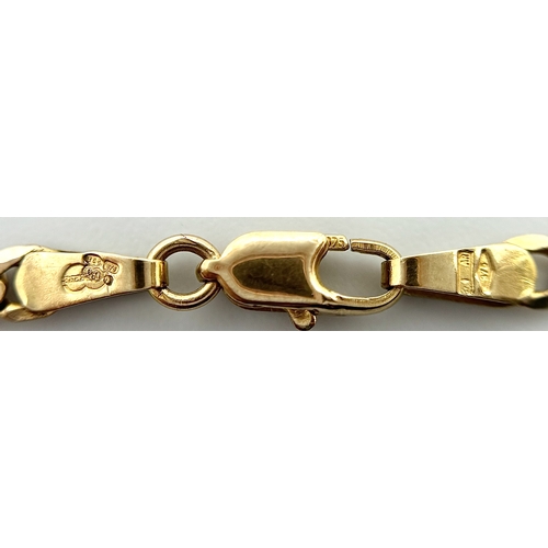 210 - Fabulous Slim 9 CARAT GOLD CURB CHAIN NECKLACE. 6.8 grams. Longer length at 58 cm. Please see pictur... 