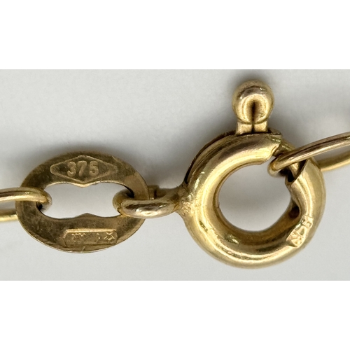 238 - Pretty and Unusual 9 CARAT FINE GOLD SQUARE LINK NECKLACE. 1.25 grams. 40 cm. Really nice chain, ple... 