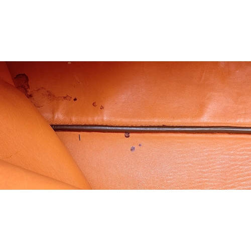 201 - A Prada Beige and Orange Leather Tote Bag. Beige leather exterior with gold-toned hardware, dual rol... 