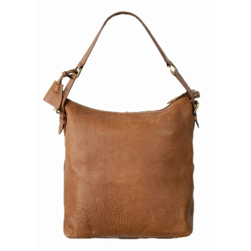 215 - A Mulberry Brown Leather Somerset Hobo Bag. Brown leather exterior with gold-toned hardware, adjusta... 