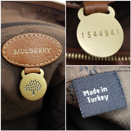 215 - A Mulberry Brown Leather Somerset Hobo Bag. Brown leather exterior with gold-toned hardware, adjusta... 