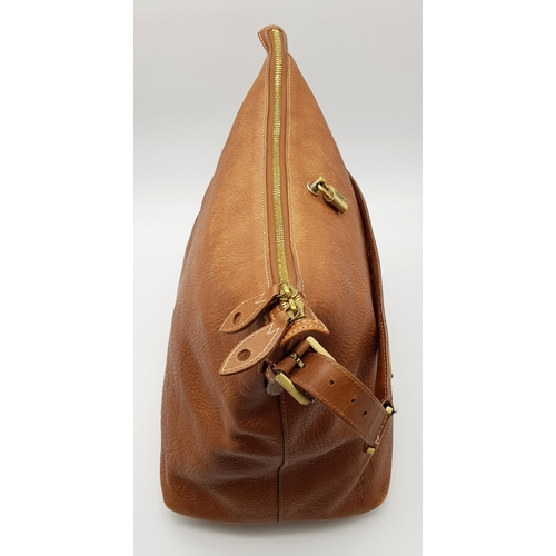 215 - A Mulberry Brown Leather Somerset Hobo Bag. Brown leather exterior with gold-toned hardware, adjusta... 