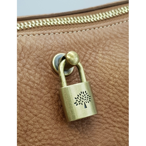 215 - A Mulberry Brown Leather Somerset Hobo Bag. Brown leather exterior with gold-toned hardware, adjusta... 