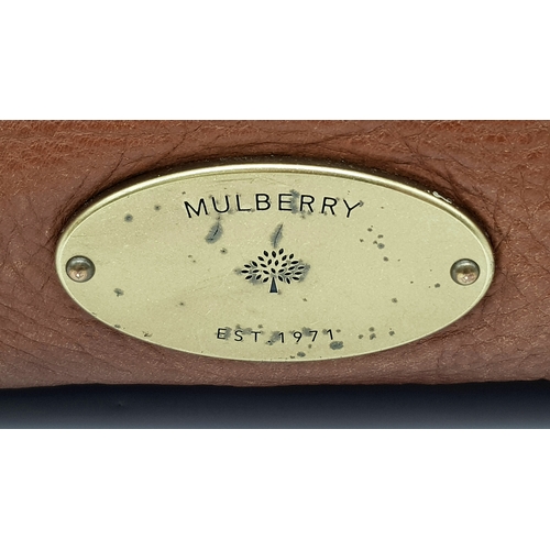 215 - A Mulberry Brown Leather Somerset Hobo Bag. Brown leather exterior with gold-toned hardware, adjusta... 