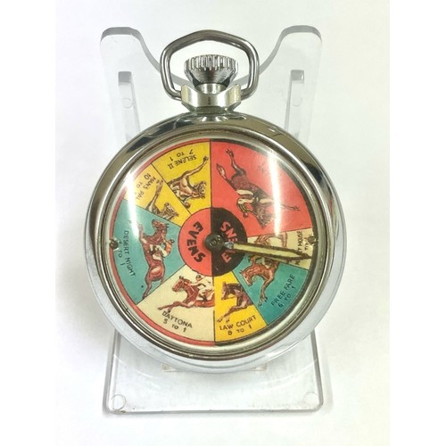 A spinning horse racing gaming pocket watch Working , when wound the ...