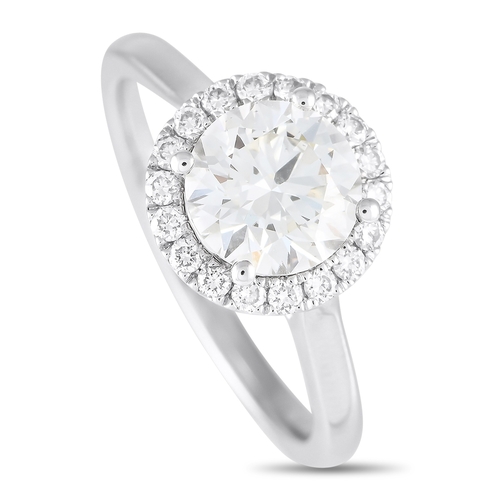 226 - A 14K White Gold 1.22ct Lab Grown Diamond Ring.  1.02 carat round brilliant lab grown diamond centre... 