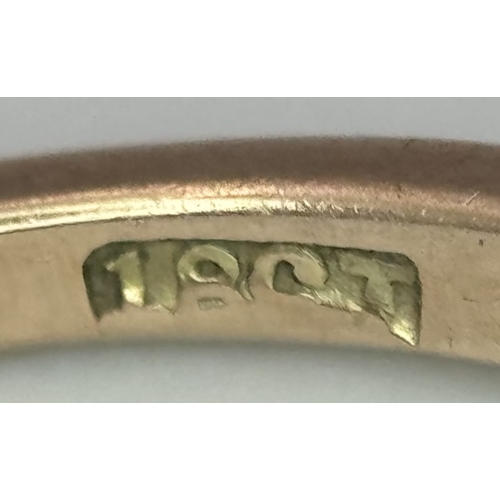 1442 - A 18K yellow gold diamond and sapphire ring, 0.25ct diamond weight, 0.24ct sapphire weight, 1.8g tot... 