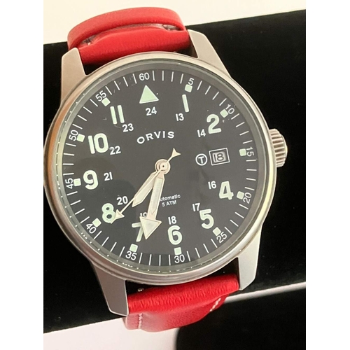 28 - Gentleman’s Extremely Rare ORVIS AUTOMATIC WRISTWATCH. Finished in stainless steel. ‘PILOTS’  DIAL h... 