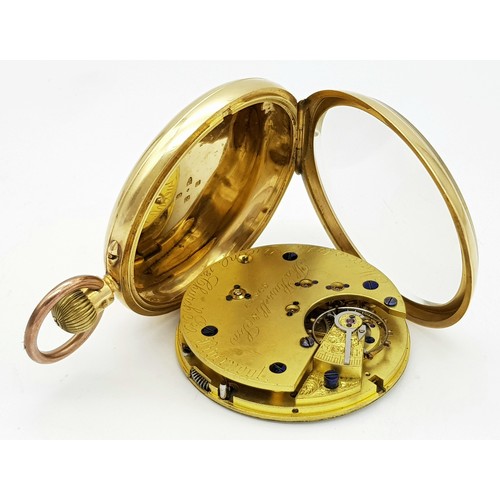 2 - AN 18K GOLD THOMAS RUSSELL AND SON, EARLY 20TH CENTURY POCKET WATCH - ORIGINALLY SOLD BY MAPPIN AND ... 