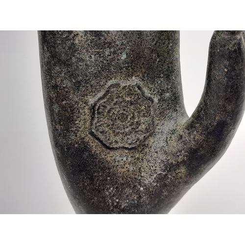 148 - An Antique Bronze Hand of Buddha Figure - In the 'Vitarka Mudra, a gesture symbolising teaching and ... 