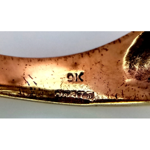 159 - A 9K YELLOW GOLD FLOWER DESIGN DIAMOND SET RING 5.8G SIZE N. REF: SC 9001