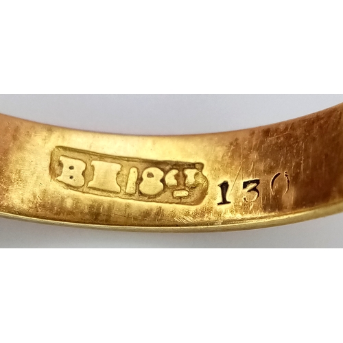 173 - AN 18K YELLOW GOLD ANTIQUE GARNET & TURQUISE RING 2.7G SIZE L 1/2. REF: SC 9091