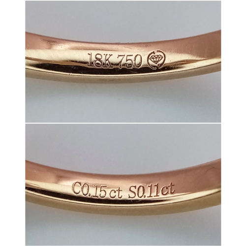180 - AN 18K ROSE GOLD DIAMOND HALO RING 0.26CT 2.7G SIZE K. REF: SC 9088