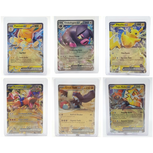 155 - 6 Encapsulated Pokémon Cards - Pikachu, Koraidon, Pawmot,  Oinkologne, Great Tusk and Tapu Koko. All... 