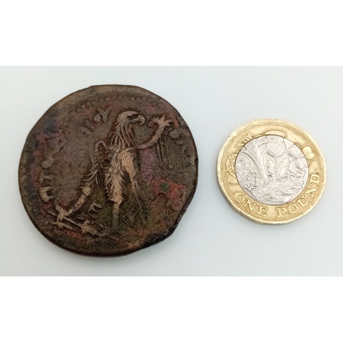 162 - A Bronze Ptolemy II Philadelphos Egyptian Coin. 285-246BC. 
39mm. 40.3g.