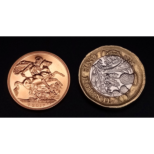 37 - A 2017 QUEEN ELIZABETH II, 200TH ANNIVERSARY PRIVY MARK, FULL SOVEREIGN 22K GOLD COIN. Proof conditi... 