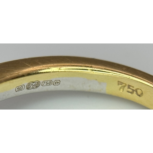 128 - An 18k yellow gold diamond crossover ring, 0.10ct diamond weight, 3.3g total weight, size K1/2. 5981... 