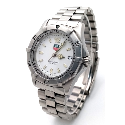 131 - A Tag Heuer Professional Quartz Unisex Watch. Model - WK1211. Stainless steel bracelet and case - 33... 