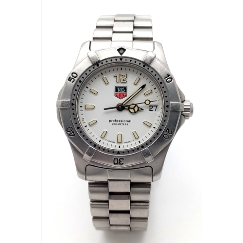 131 - A Tag Heuer Professional Quartz Unisex Watch. Model - WK1211. Stainless steel bracelet and case - 33... 