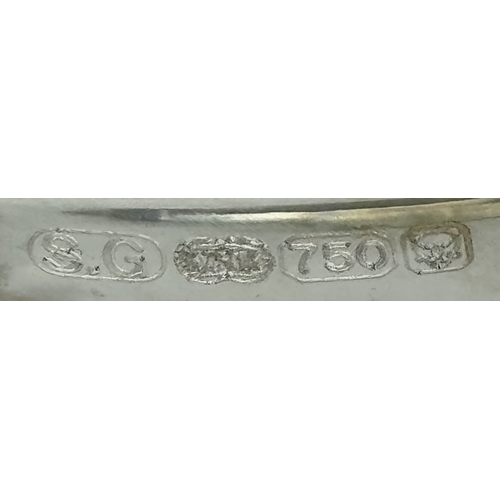 177 - AN 18K WHITE GOLD THREE ROW DIAMOND PRINCESS CUT RING 0.50CT , 2.3G TOTAL WEIGHT, SIZE M 1/2. REF: S... 