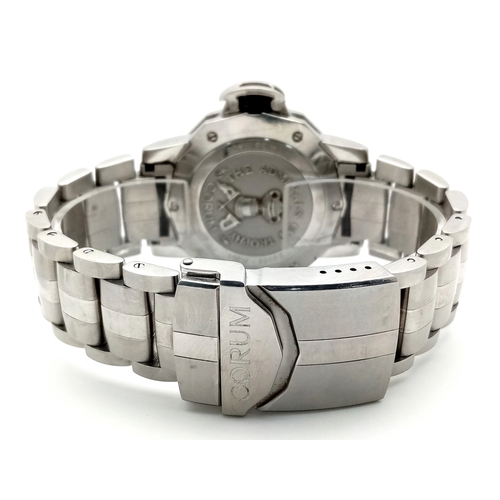 33 - A Corum Admirals Cup Automatic Gents Watch. Stainless steel bracelet and case - 42mm. Silver tone di... 