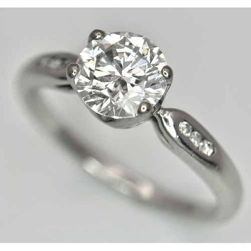 138 - A GIA Certified Diamond Solitaire Ring. 0.80ct round brilliant cut diamond - SI2. F colour. Size I 1... 