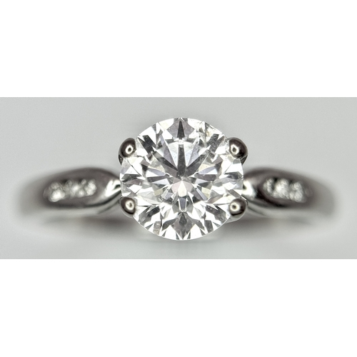 138 - A GIA Certified Diamond Solitaire Ring. 0.80ct round brilliant cut diamond - SI2. F colour. Size I 1... 
