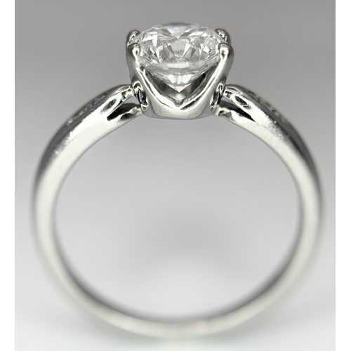 138 - A GIA Certified Diamond Solitaire Ring. 0.80ct round brilliant cut diamond - SI2. F colour. Size I 1... 