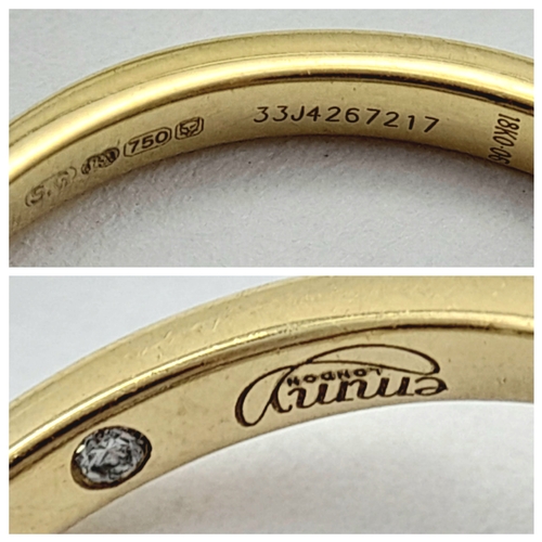 163 - AN 18K YELLOW GOLD DIAMOND SET CROWN TIARA RING BY EMMY OF LONDON 2.9G TOTAL WEIGHT, SIZE L. REF: A/... 