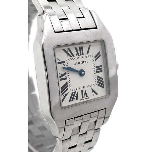 5 - A Classic Cartier Vintage Ladies Santos Demoiselle Watch. Stainless steel bracelet and case - 28mm. ... 