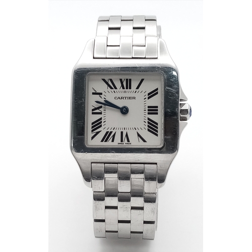 5 - A Classic Cartier Vintage Ladies Santos Demoiselle Watch. Stainless steel bracelet and case - 28mm. ... 