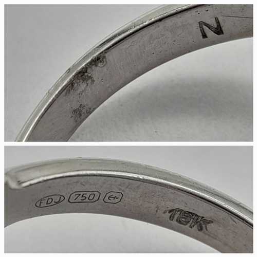 58 - AN 18K WHITE GOLD VINTAGE DIAMOND & RUBY RING 4.4G TOTAL WEIGHT, SIZE N. REF: A/S 1221 - 1