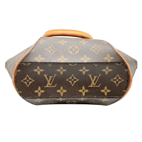 124 - A Louis Vuitton Monogram Ellipse Bag. Coated canvas exterior with leather trim, gold-toned hardware,... 