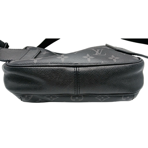 160 - A Louis Vuitton Black Monogram Bum Bag/Fanny Pack. Coated canvas and leather exterior with silver-to... 