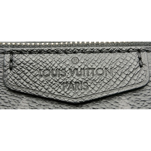 160 - A Louis Vuitton Black Monogram Bum Bag/Fanny Pack. Coated canvas and leather exterior with silver-to... 