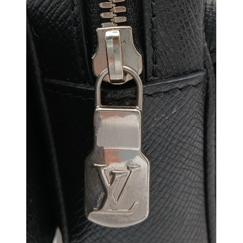 160 - A Louis Vuitton Black Monogram Bum Bag/Fanny Pack. Coated canvas and leather exterior with silver-to... 