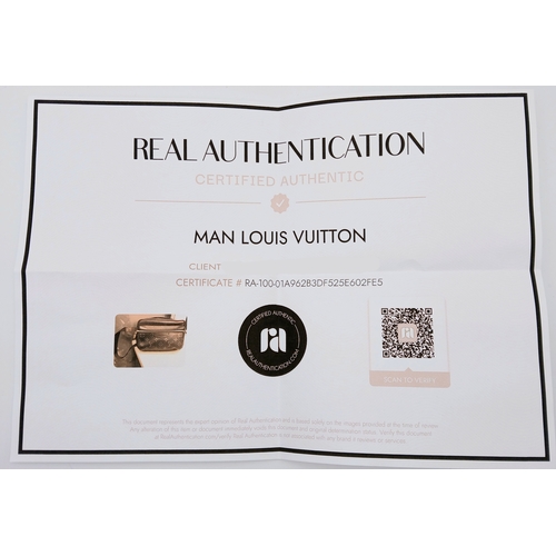 160 - A Louis Vuitton Black Monogram Bum Bag/Fanny Pack. Coated canvas and leather exterior with silver-to... 